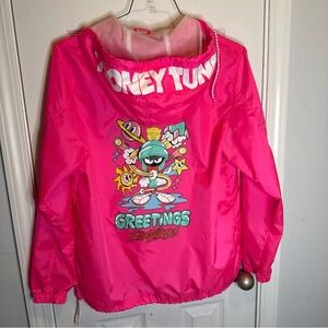Looney Tunes Member’s Only Zip Windbreaker Sz M Tweety Sylvester & Marvin EUC